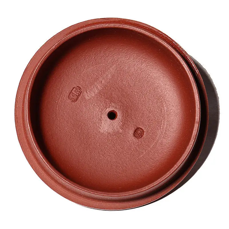 Handcrafted Yixing Zisha Gongfu Tea Lid with Plum Blossom Motif and Central Hole