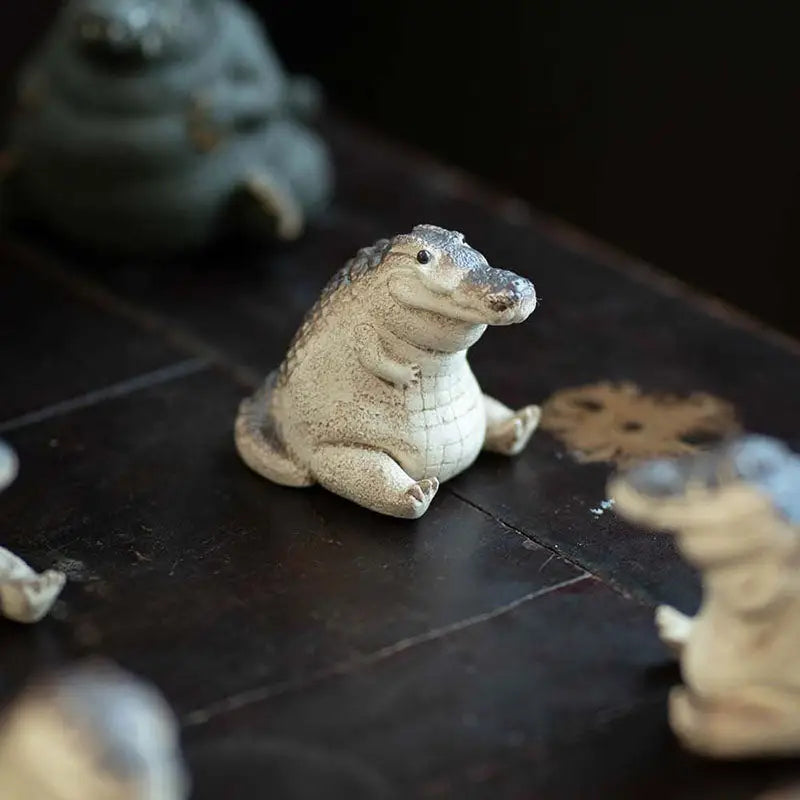 Chubby Ceramic Alligator Figurine from Prosperous Alligator Tea Pets Guide