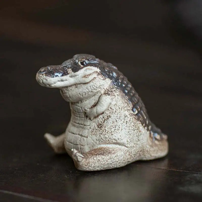 Ceramic Prosperous Alligator tea pet figurine from the tea pets guide collection