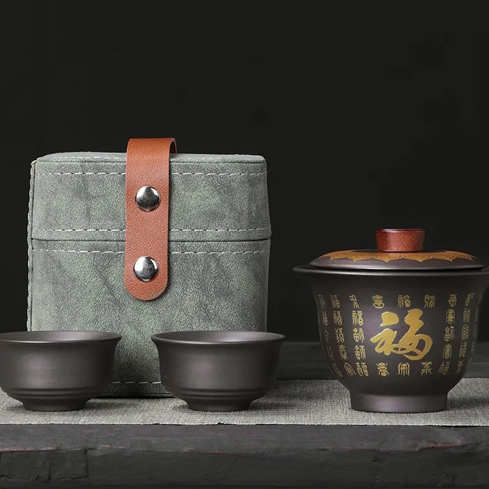 Purple Clay Gaiwan Travel Tea Set – Hundred Blessings