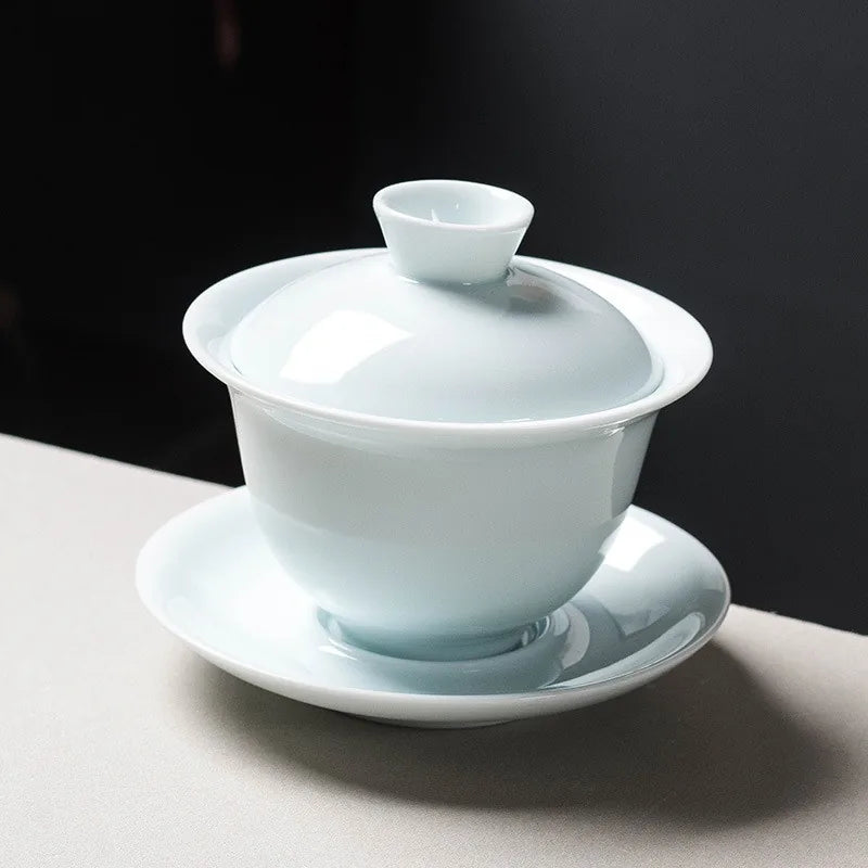 Qingbai Jade Porcelain Gaiwan – Rounded