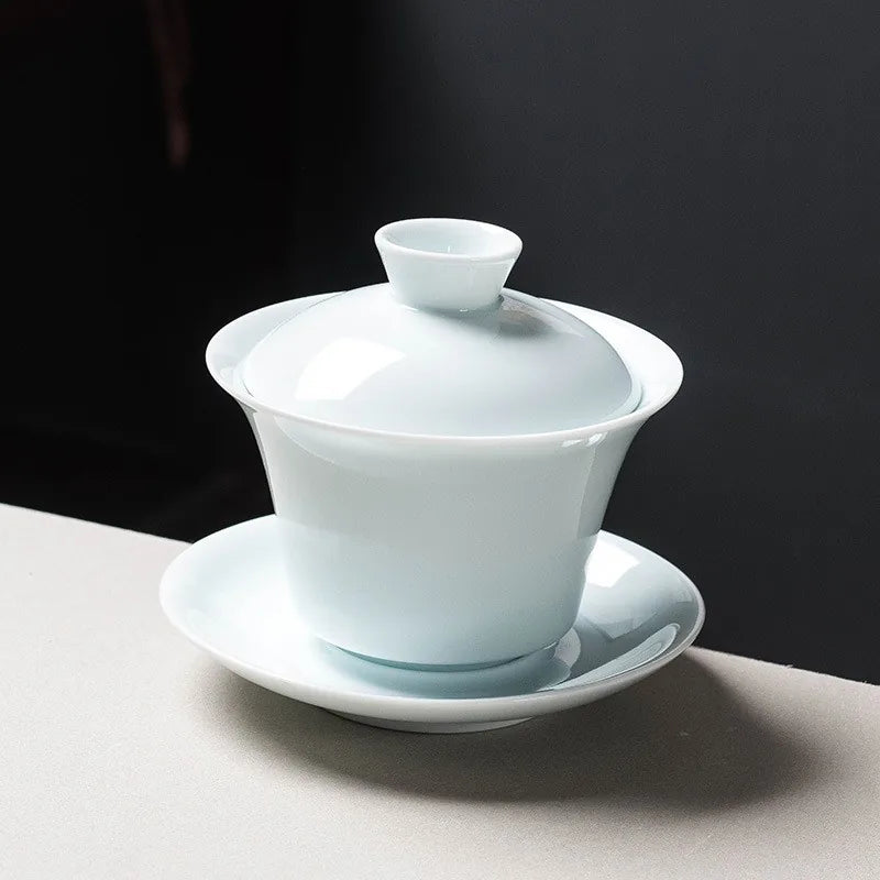 Qingbai Jade Porcelain Gaiwan – Square