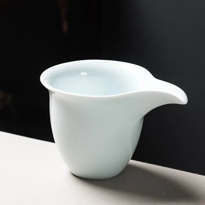 Plain qingbai jade porcelain gaiwan with lid and saucer – photo 3