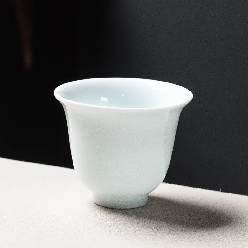 Plain qingbai jade porcelain gaiwan with lid and saucer – photo 5