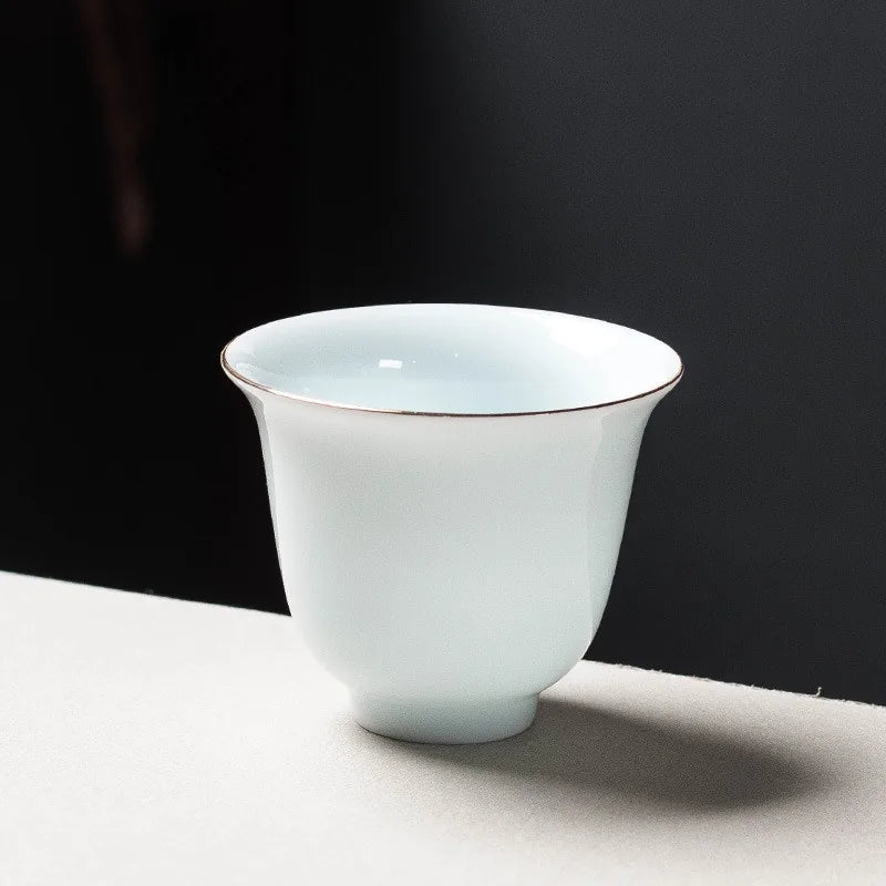 Plain qingbai jade porcelain gaiwan with lid and saucer – photo 6