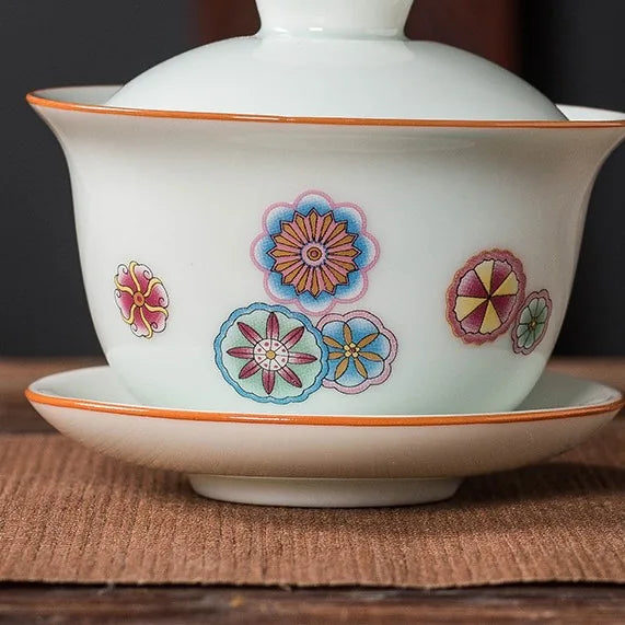 Qingbai Painted Gaiwan – Flower Balls