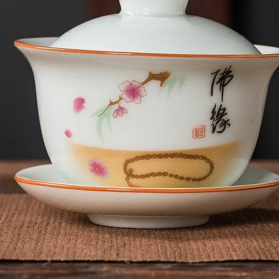 Qingbai Painted Gaiwan – Buddha Affinity