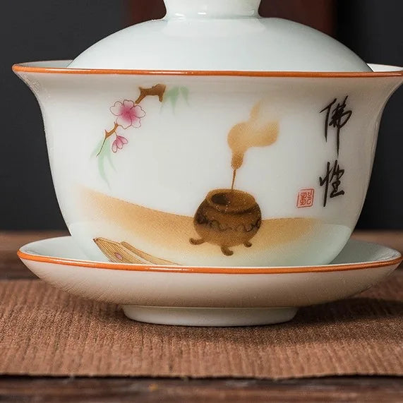Qingbai Painted Gaiwan – Buddha Nature