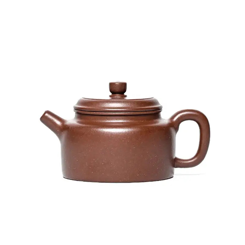 Brown ceramic teapot from Quiet Mountain, handcrafted 200ml Yixing purple clay teapot