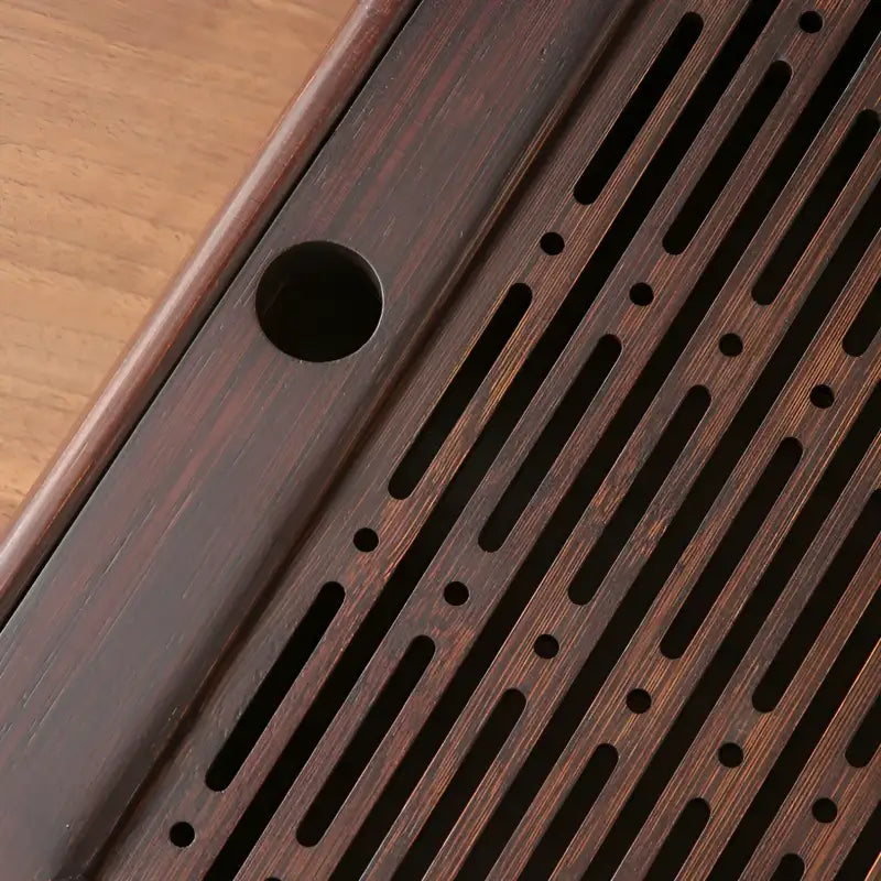 Dark brown wooden tea tray from Quiet Stream Bamboo Gongfu Tea Tray product