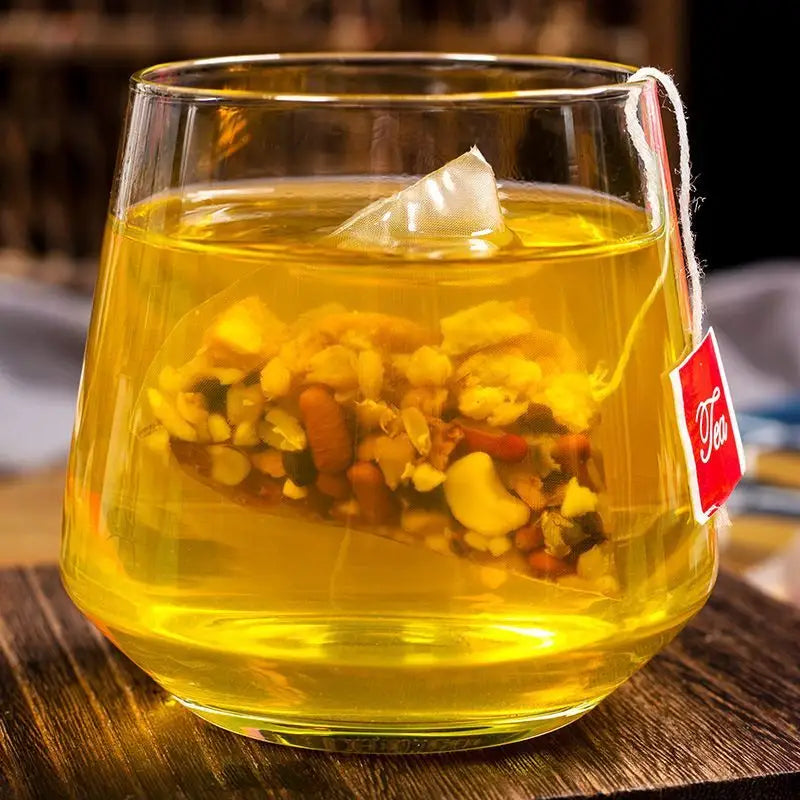 Glass of herbal tea supporting detoxification processes with tangerine peel benefits