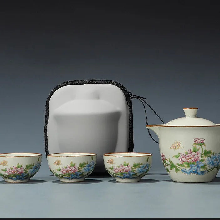 Ru Glaze Peony Travel Tea Set – Ru Glaze Peony