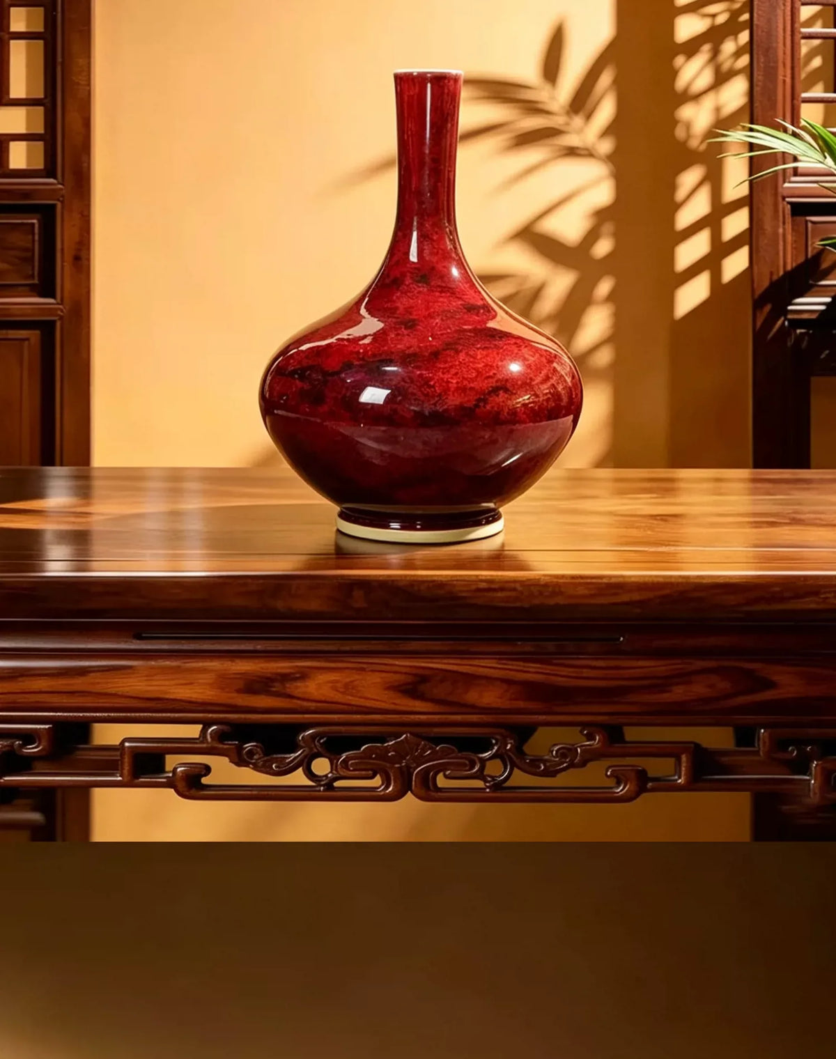 Ruby Bottle Form Jun Vase — profile view