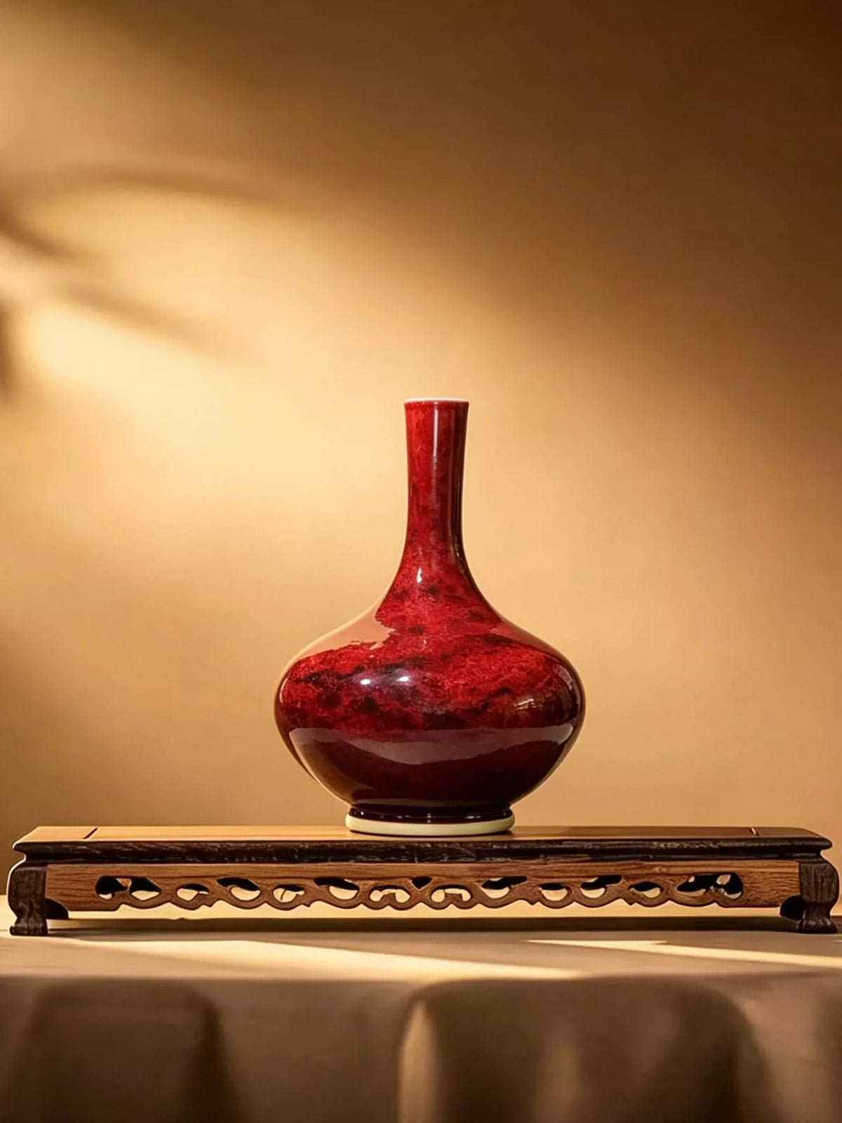 Ruby Bottle Form Jun Vase — Jun-glazed ceramic vase
