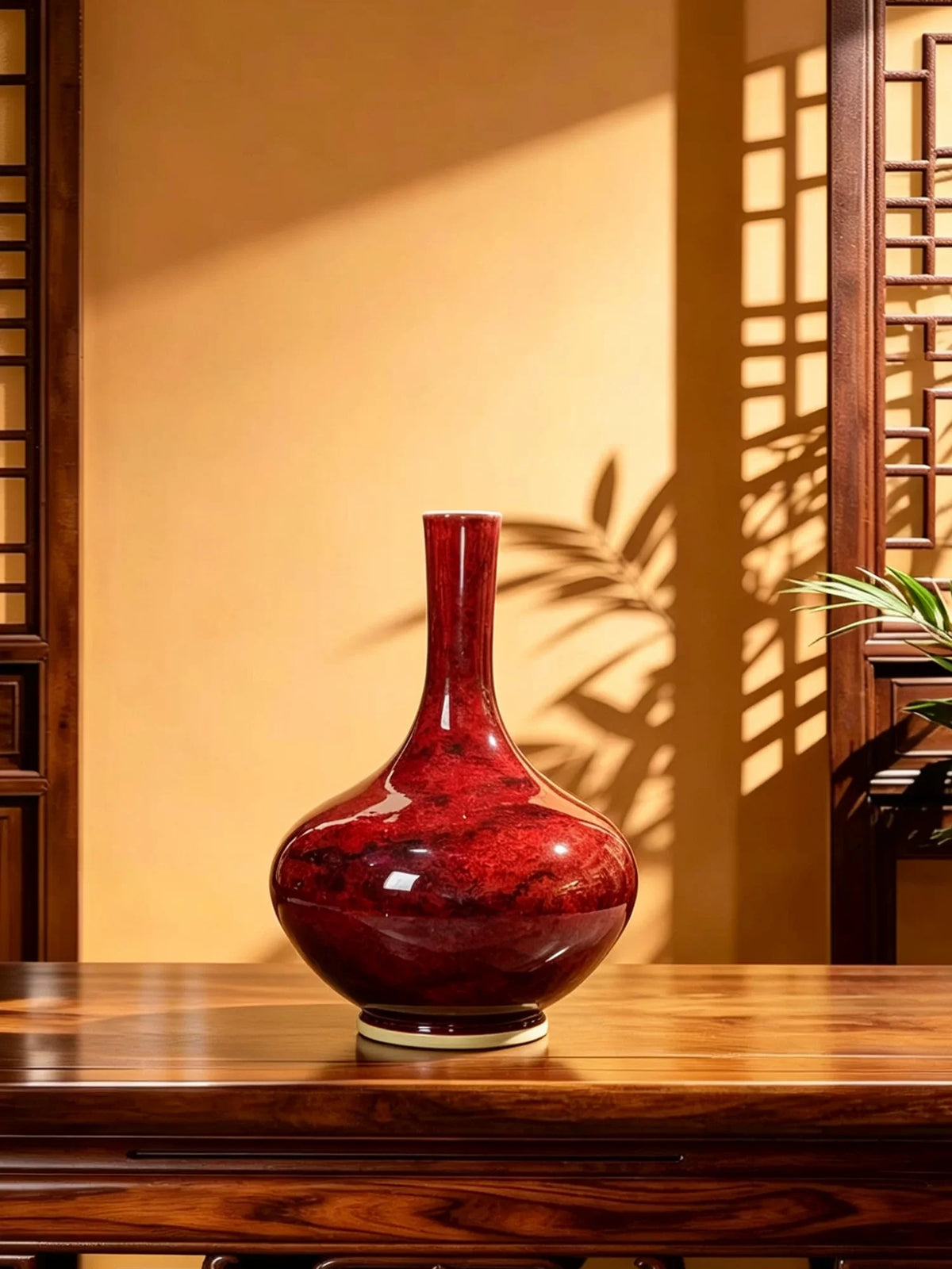 Ruby Bottle Form Jun Vase — alternate angle