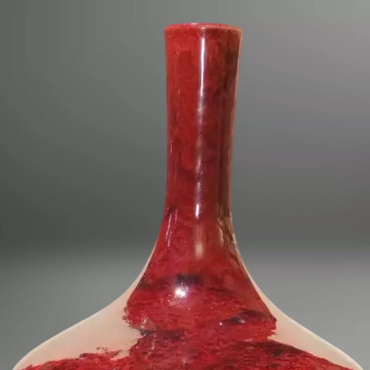 Ruby Bottle Form Jun Vase — detail view