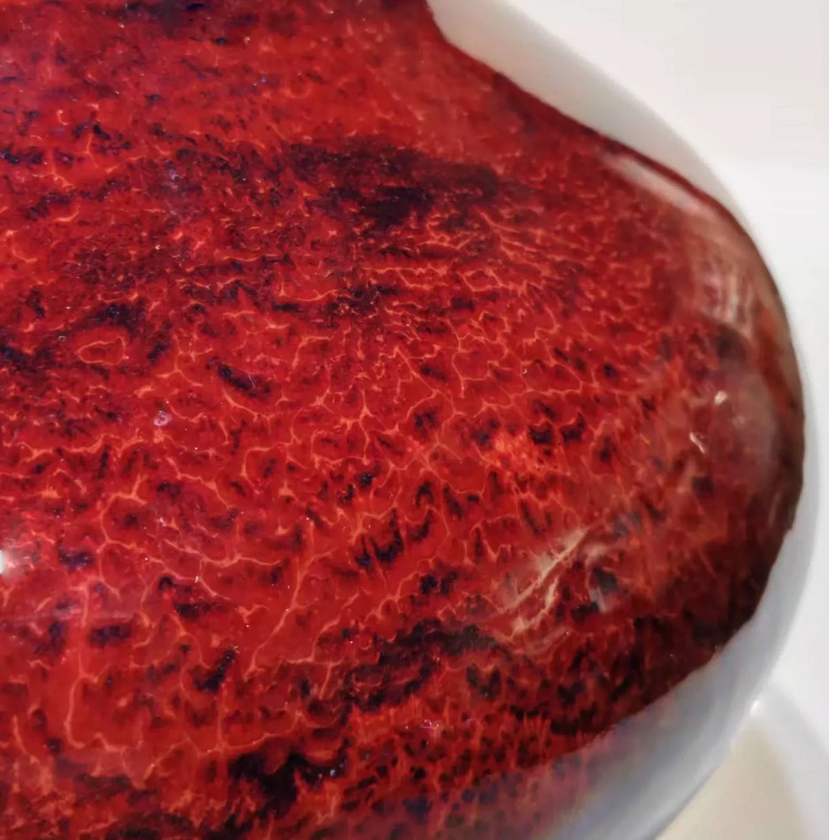 Ruby Bottle Form Jun Vase — glaze close-up
