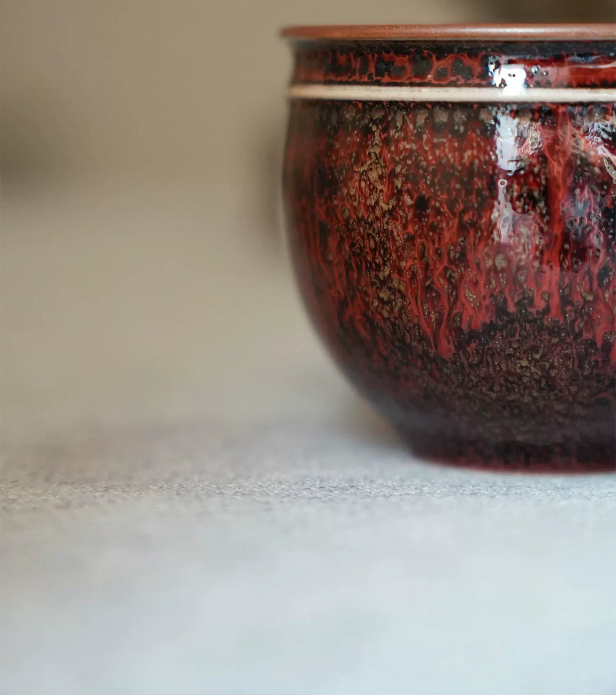 Russet Kiln Glaze Tea Cups — Jun-glazed ceramic teacup
