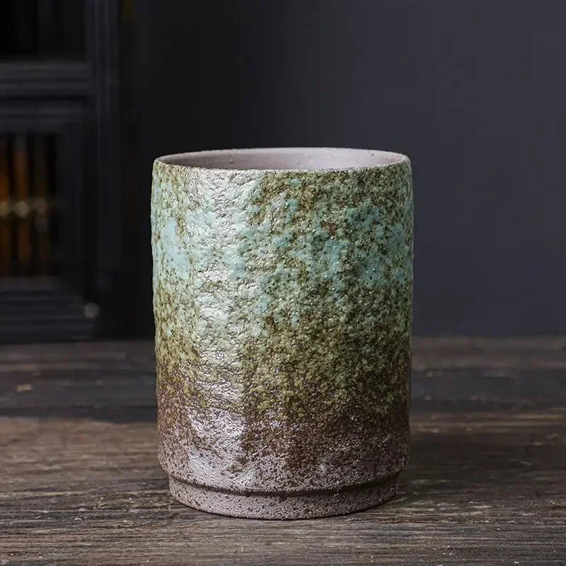 Rustic Stoneware Coffee Cup white background product photo