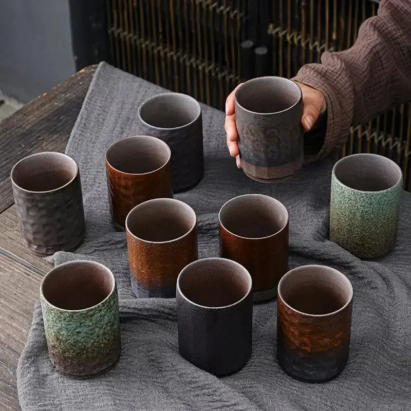 Rustic Stoneware Coffee Cup Coffee Cup side view