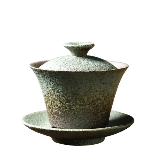 Rustic Stoneware Gaiwan white background product photo