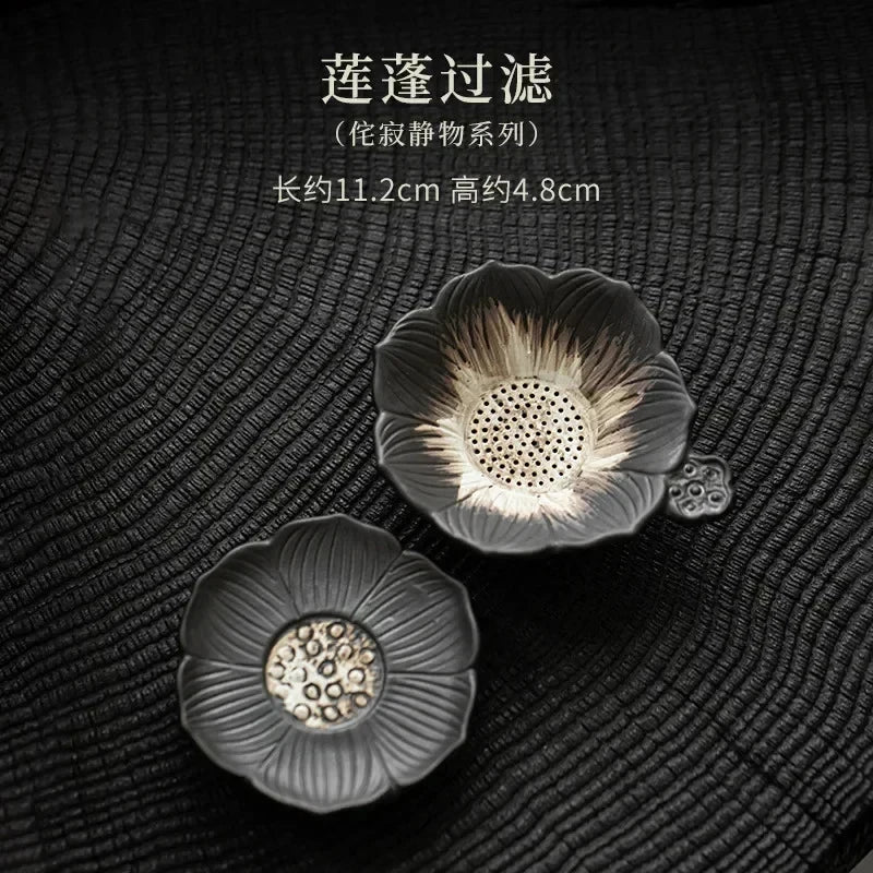 Rustic Stoneware Leaf Tea Strainer Tea Strainer product photo 7