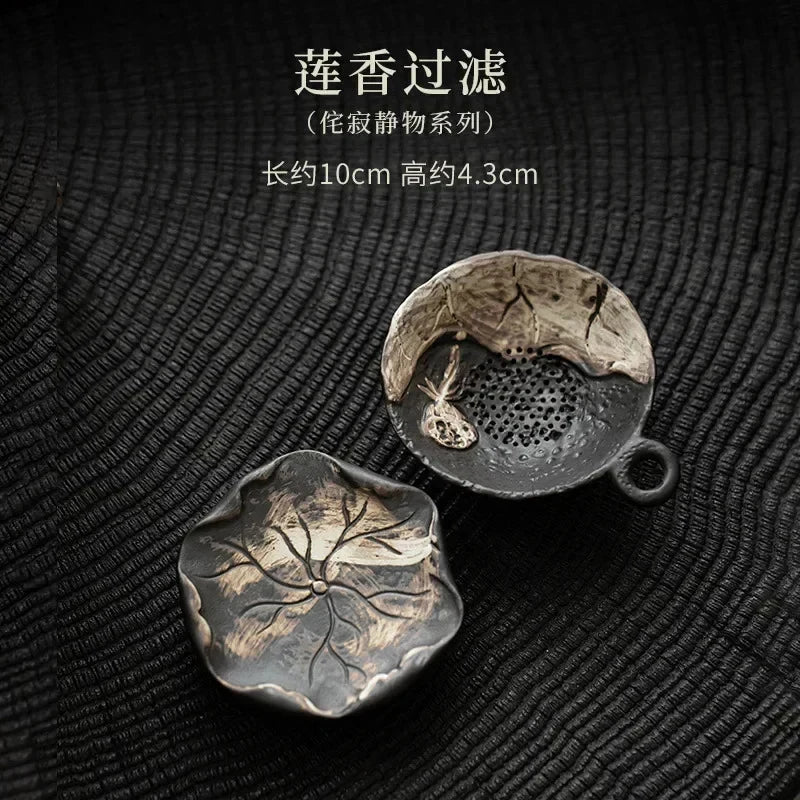 Rustic Stoneware Leaf Tea Strainer Tea Strainer product photo 8