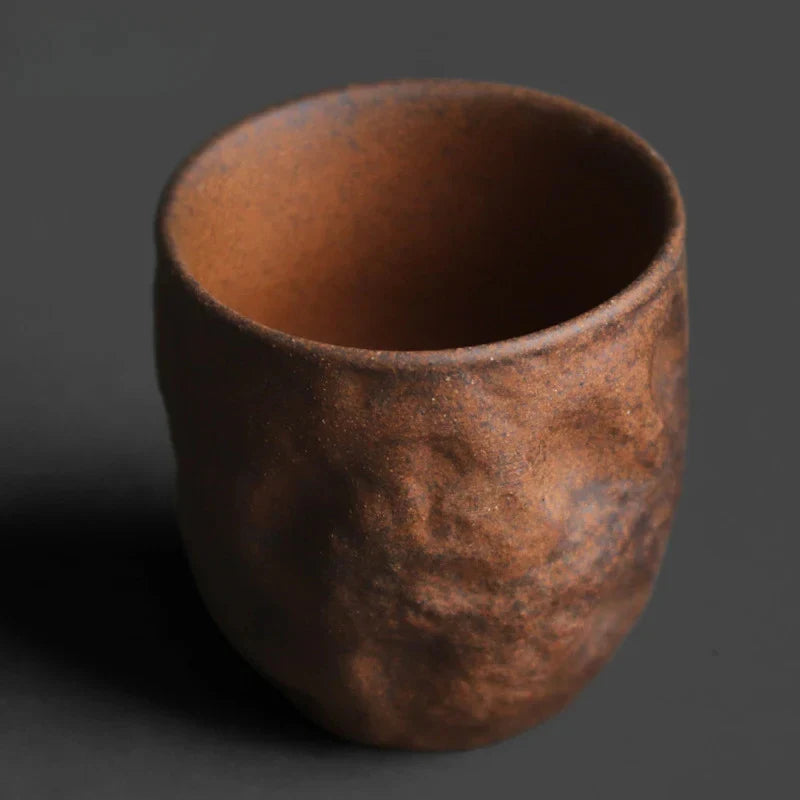 Rustic Stoneware Tea Cup Tea Cup side view