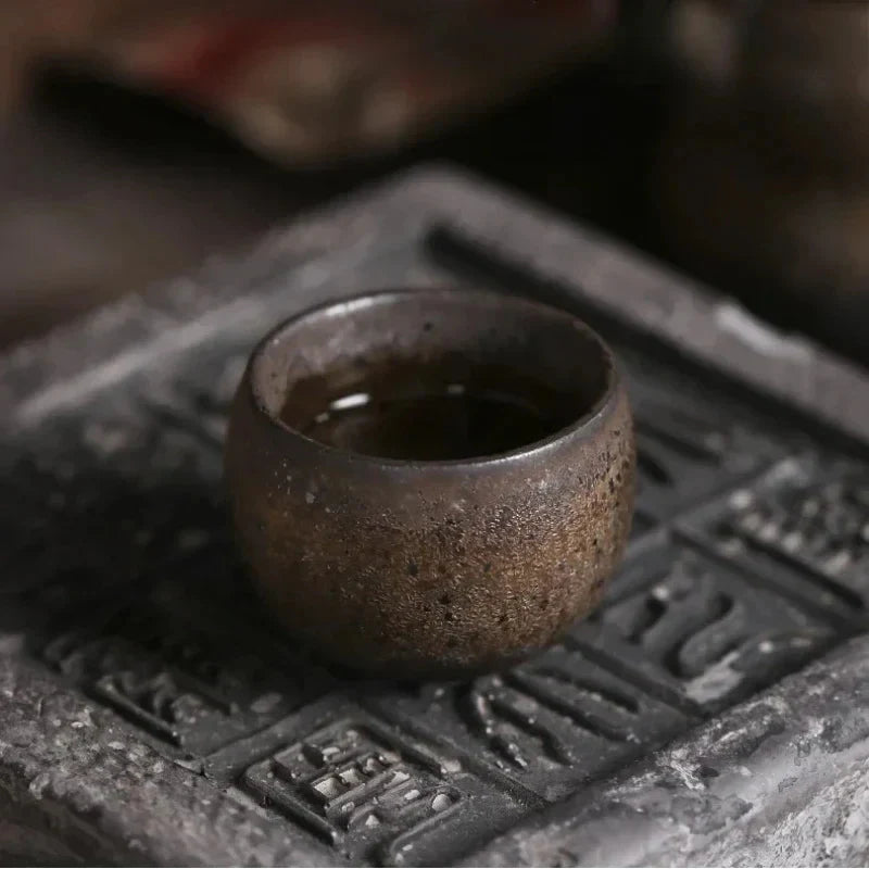 Rustic Stoneware Tea Cup Ceramic Tea Cup detail view
