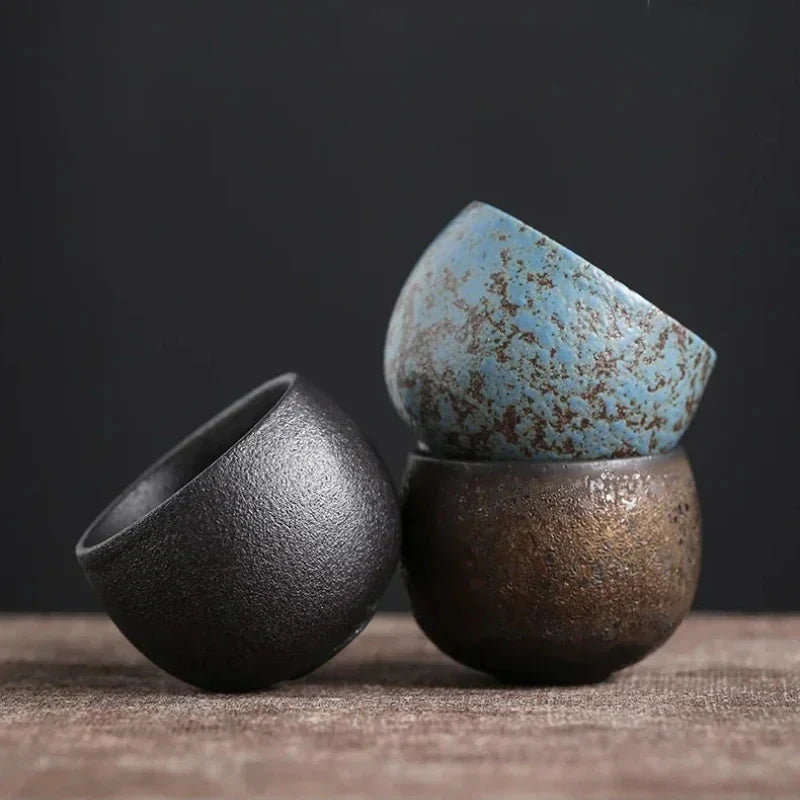 Rustic Stoneware Tea Cup Tea Cup side view