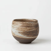 Rustic Stoneware Tea Cup white background product photo
