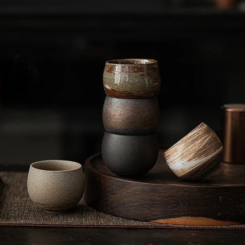 Rustic Stoneware Tea Cup Ceramic Tea Cup detail view