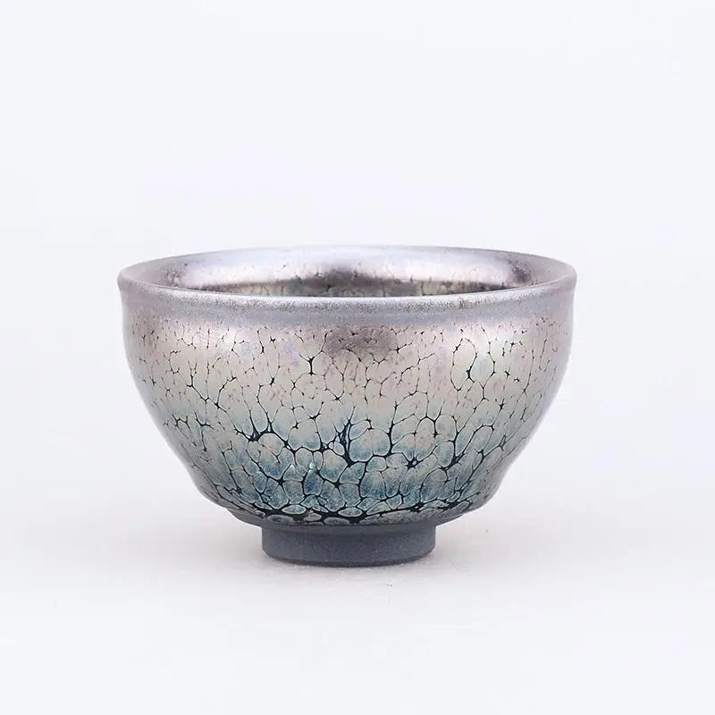 Cracked glaze ceramic bowl from Scales with jian zhan style for gongfu tea brewing
