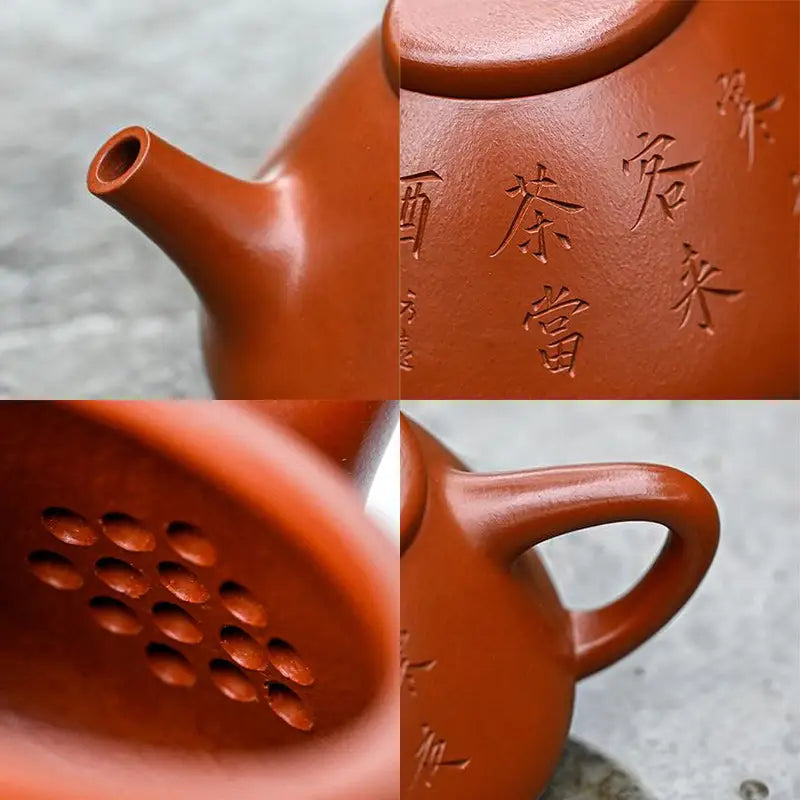 Reddish-brown Yixing Teapot made of Zhuni Clay from Scholar’s Flame for Gongfu Tea