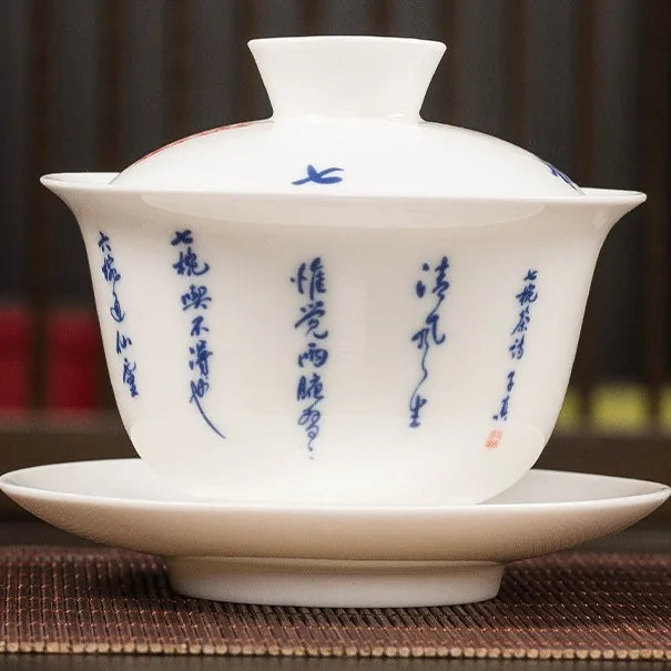 Seven Bowls of Tea Poem Gaiwan – Sanqing / Bowl, Lid & Saucer