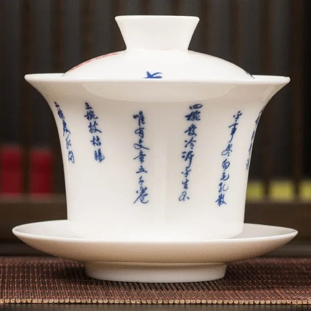 Seven Bowls of Tea Poem Gaiwan – Fangyuan / Bowl, Lid & Saucer