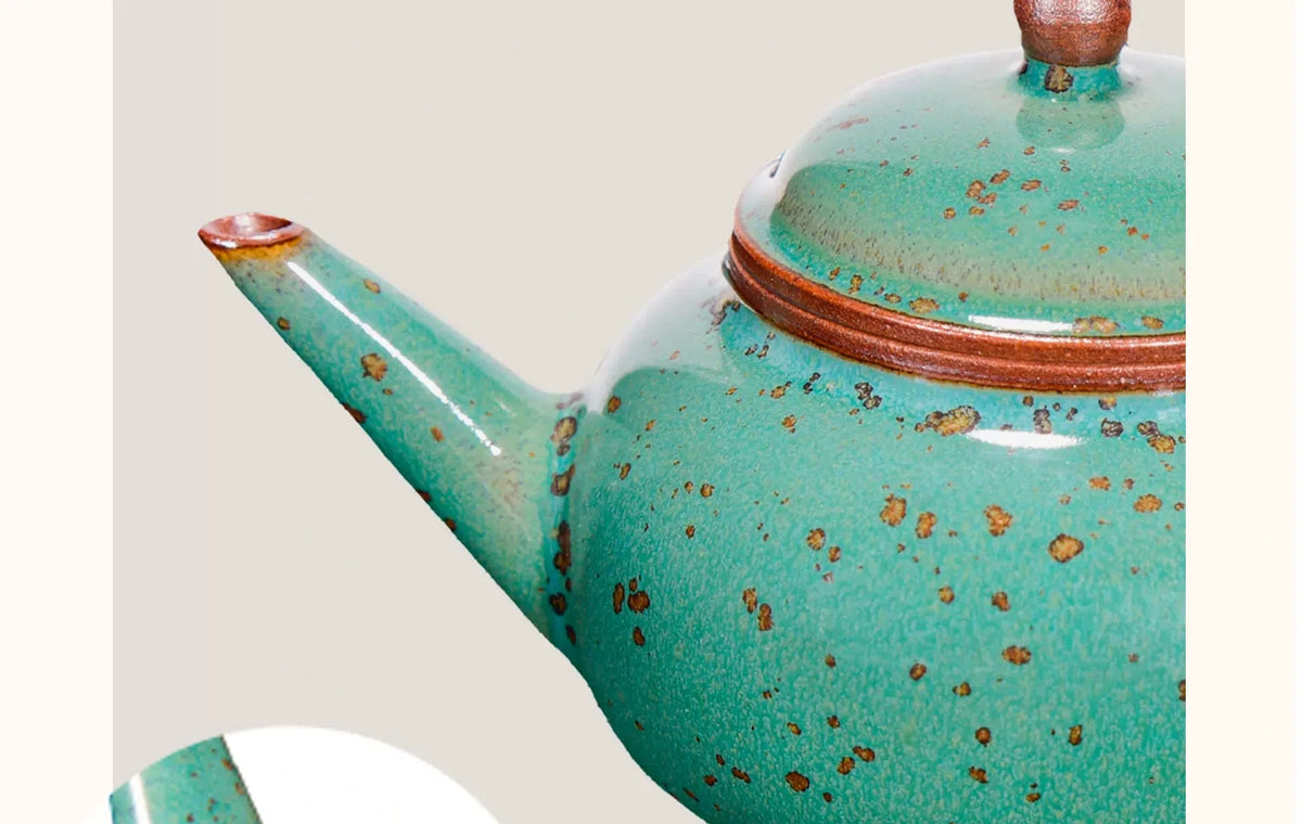 Shuiping Jun Glaze Teapot — alternate angle