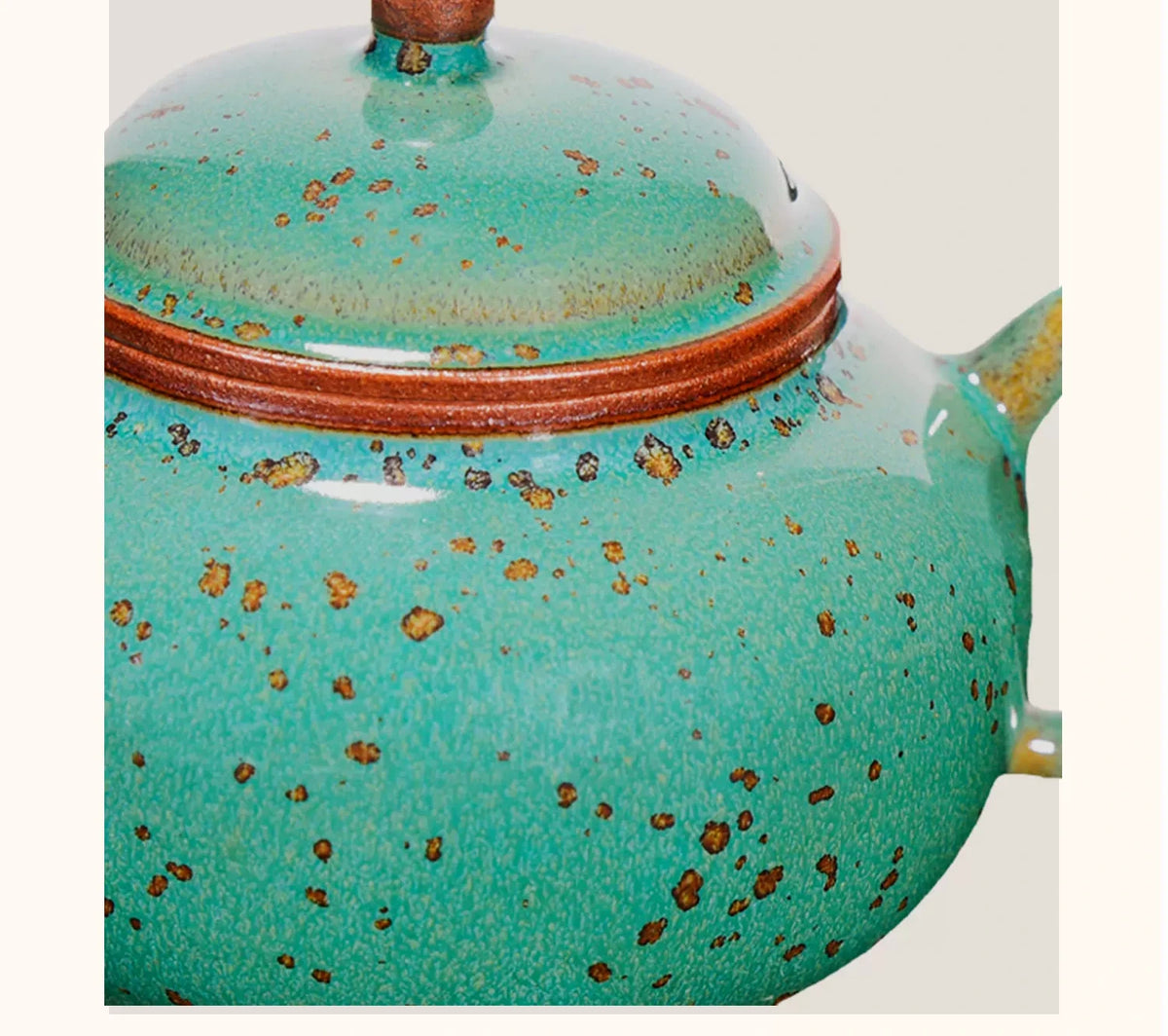 Shuiping Jun Glaze Teapot — styled in context