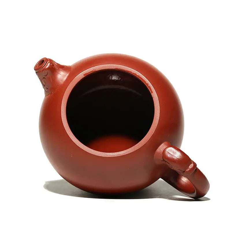 Reddish-brown Yixing Zisha Teapot Silent Sentinel authentic purple ceramic round opening