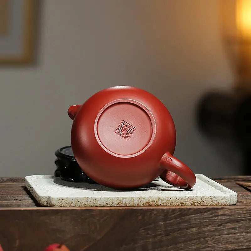 Reddish-brown Yixing Zisha Teapot with stamped seal from Silent Sentinel collection