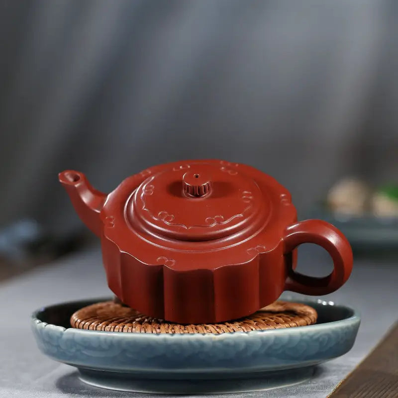 Reddish-brown ceramic Yixing Zisha clay teapot by Silken Ridge