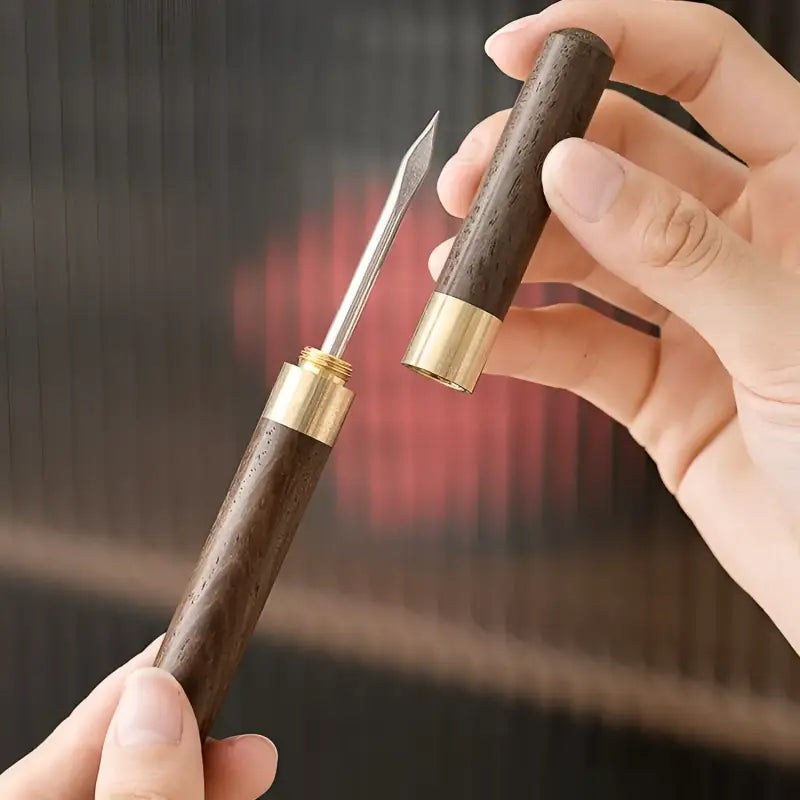 Wooden toothpick with metal tip and cap for Six Gentlemen Tea Set gongfu tea ceremony