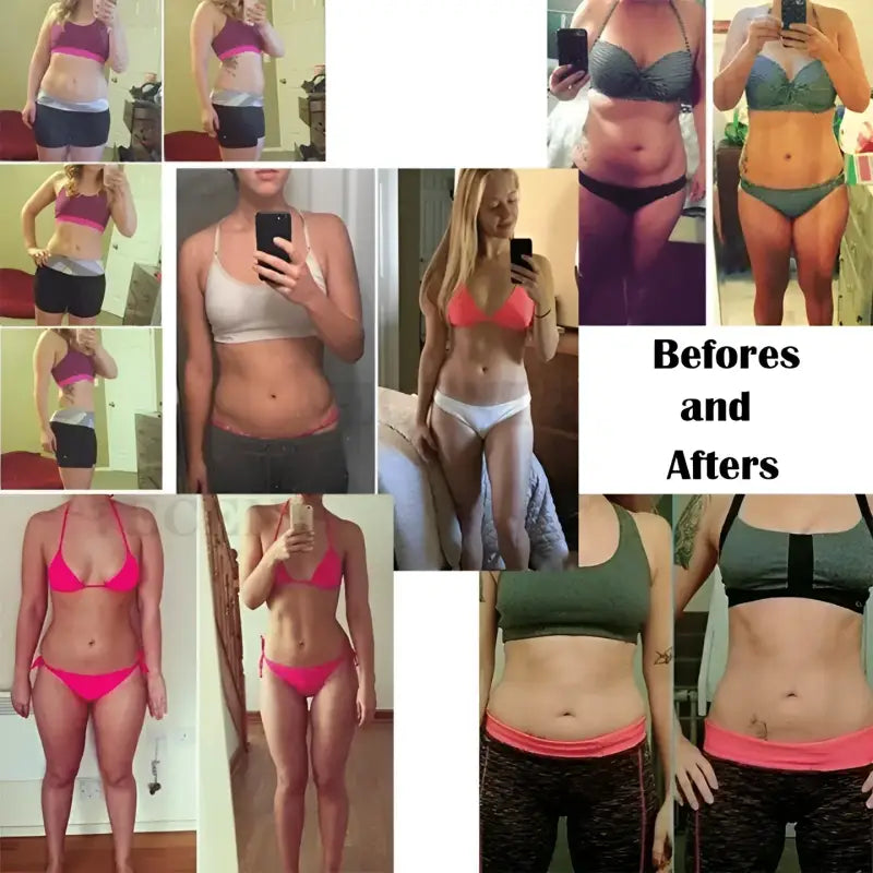 Weight loss transformation collage showcasing herbal tea health slimming tea health-enhancing herbal tea