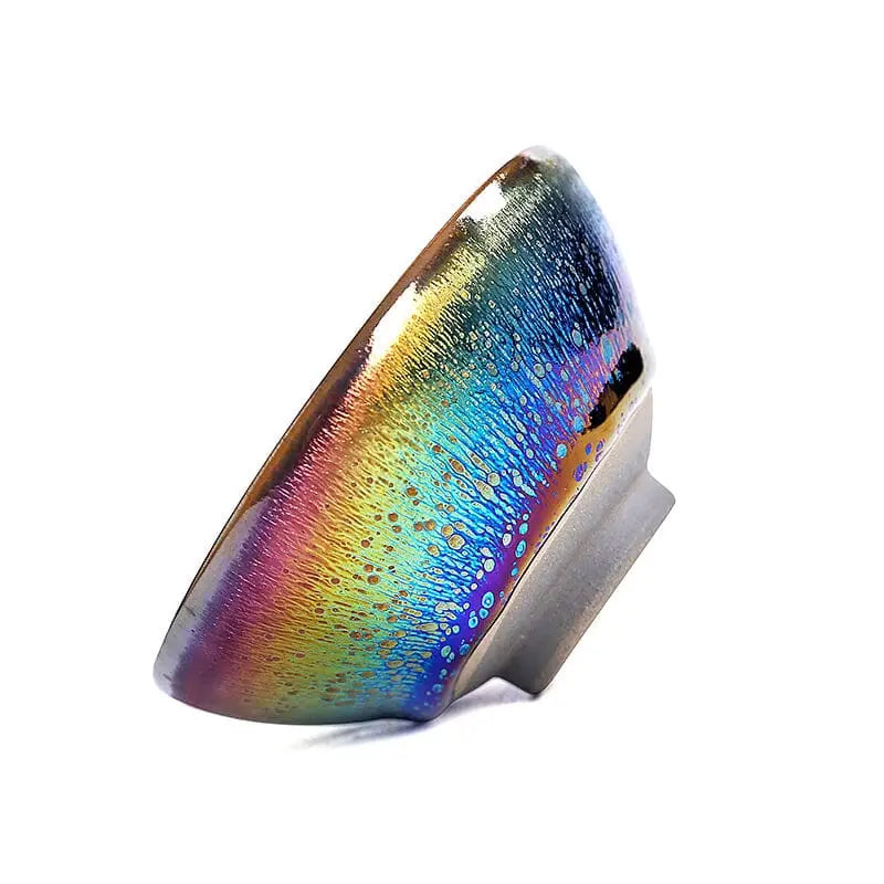 Iridescent ceramic tea cup from Jian Zhan for Gongfu tea brewing in the Splash collection