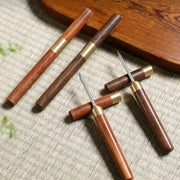Stainless Steel Wood-handle Tea Tool white background product photo