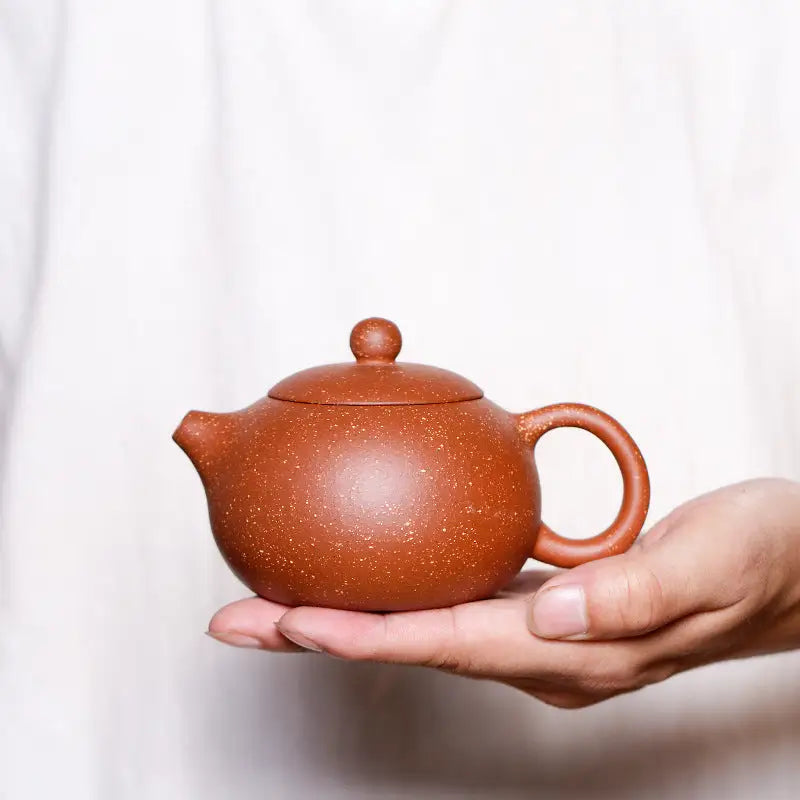 Brown ceramic Stardust Harmony Teapot made from Yixing Zisha clay for authentic Gongfu tea
