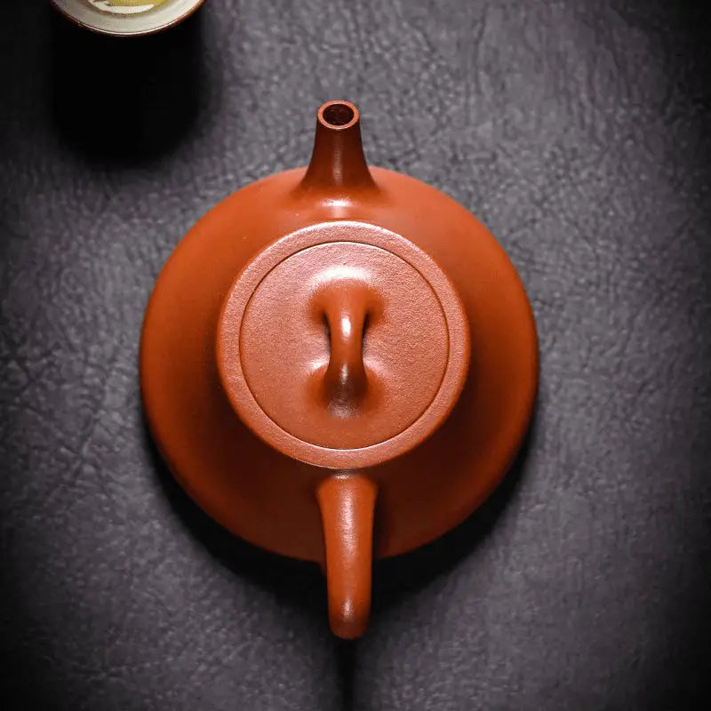 Earthenware teapot with lid in Still Ember made from Zhuni clay and Yixing Zisha, 180ml capacity