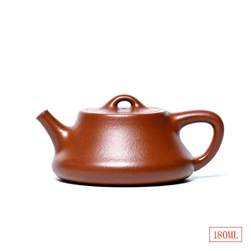 Brown ceramic teapot Still Ember made from zhuni clay with 180ml capacity Yixing Zisha