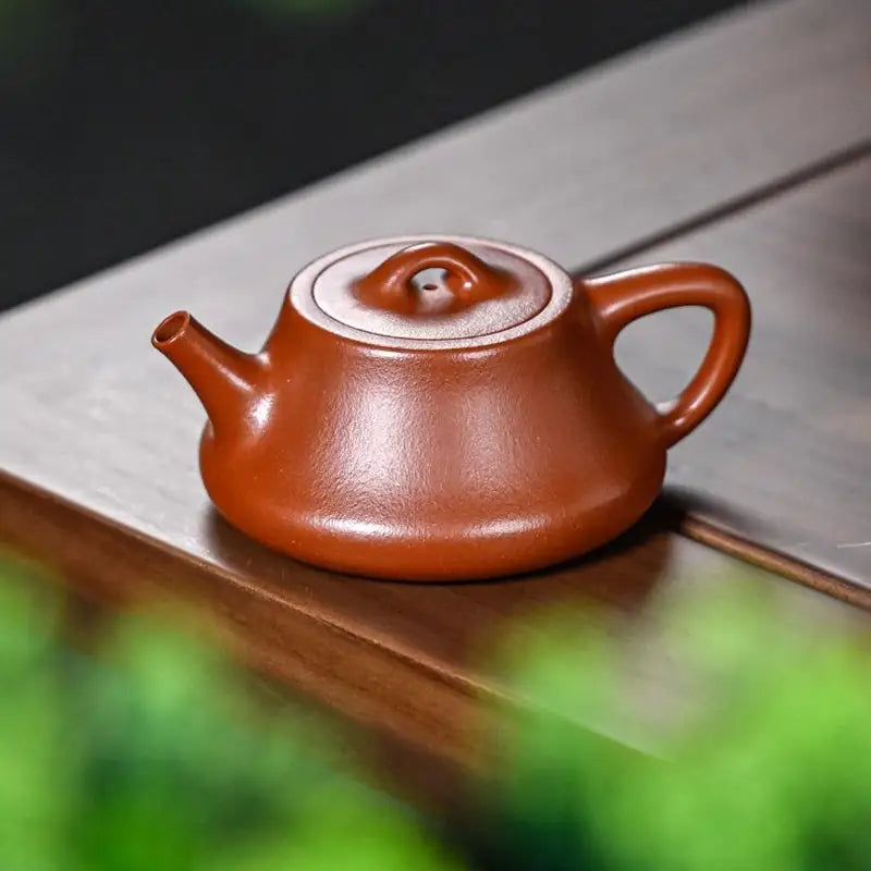 Brown ceramic teapot Still Ember made of Zhuni clay with 180ml capacity Yixing Zisha