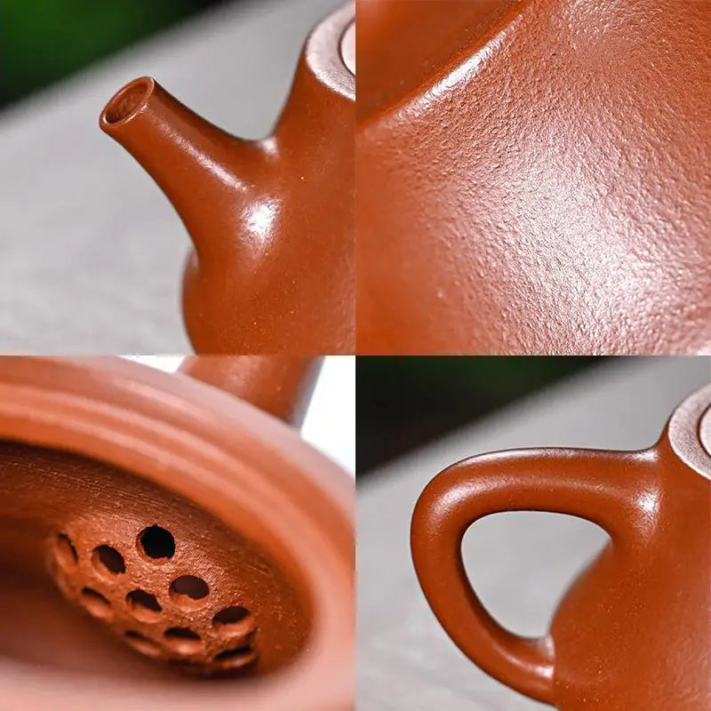 Brown clay teapot details for Still Ember made from Zhuni clay with 180ml capacity Yixing Zisha